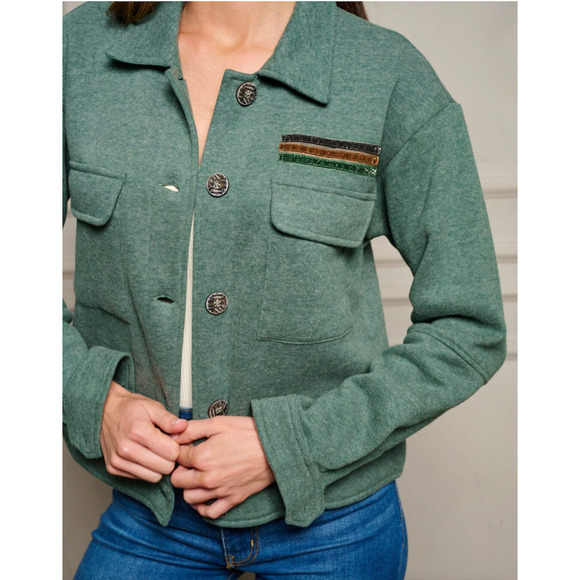 Mystree Button-Up Jacket w/Pockets (Large) - Picture 2 of 5